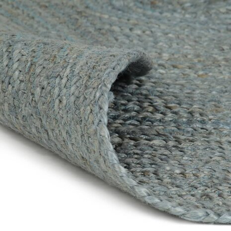 Vloerkleed handgemaakt rond 210 cm jute olijfgroen 2