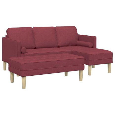 Bankstel 2 pcs Wijnrood 173 x 131 x 67 cm Stof 2