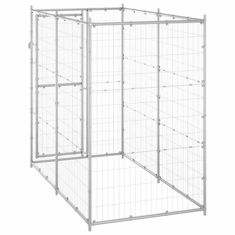 Hondenkennel voor buiten 110x220x180 cm gegalvaniseerd staal 4