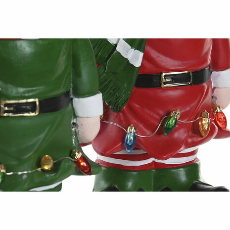 Kerstversiering Home ESPRIT Multicolour Elf 15 X 13 X 32 cm (2 Stuks) 3