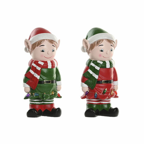Kerstversiering Home ESPRIT Multicolour Elf 15 X 13 X 32 cm (2 Stuks) 5
