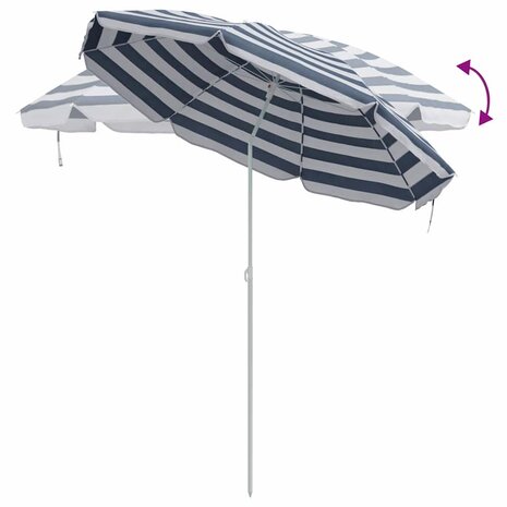 Strandparasol Blauw en wit 161 x 193 cm Polyester 7