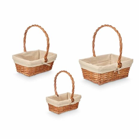 Mandenset Kipit Natuurlijk Polyester Katoen vlechtwerk 3 Onderdelen (8 Stuks) 2