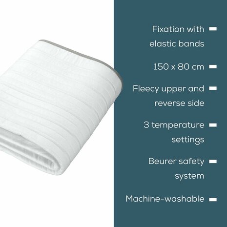 Elektrische Deken Beurer TS17 150 x 80 cm Wit Grijs 100 % polyester 65 W 6