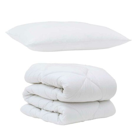 Dekbed met Kussen met kussen 2 pcs Wit Microvezel 2