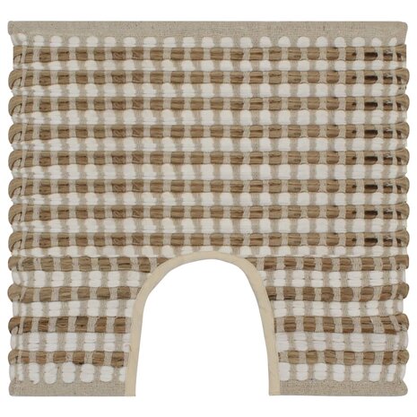 Badmattenset handgeweven jute en stof naturel en wit 3