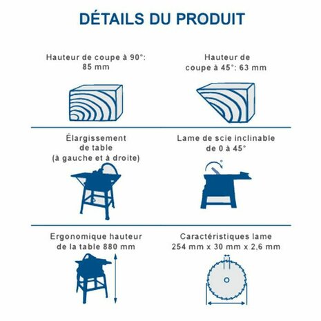 Zaagtafel Scheppach 254 mm 2