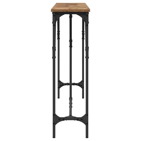 Wandtafel Oud Hout 140 x 23 x 75 cm Gelaagd hout en metaal 6