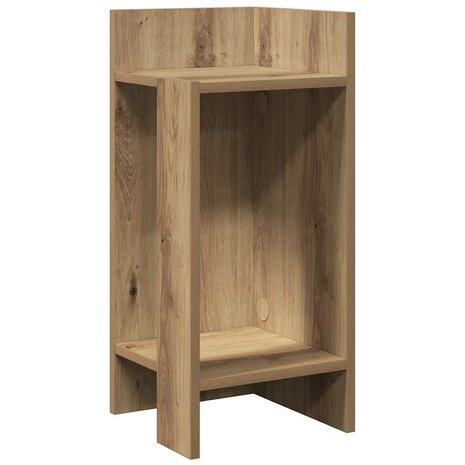 Bijzettafeltje met plank 25,5x27x60 cm artisanaal eikenkleur 2