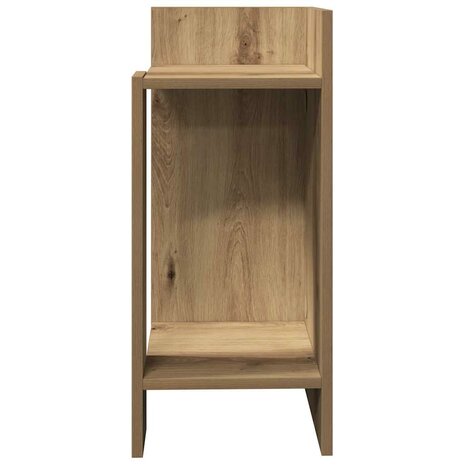 Bijzettafeltje met plank 25,5x27x60 cm artisanaal eikenkleur 4
