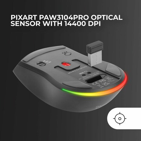 Gaming muis Mars Gaming MMT3 Zwart 7