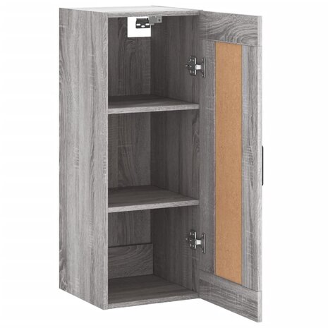 Wandkast 34,5x34x90 cm bewerkt hout grijs sonoma eikenkleurig 6