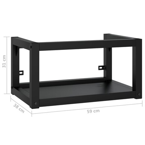 Wastafelframe wandgemonteerd 59x38x31 cm ijzer zwart 7