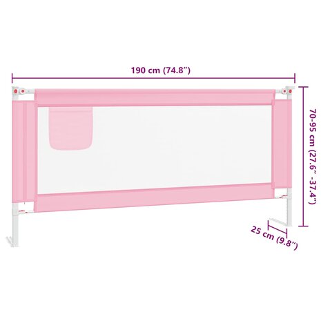 Bedhekje peuter 190x25 cm stof roze 9