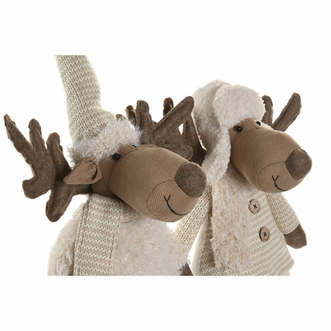 Kerstversiering Home ESPRIT Wit Beige 25 x 18 x 44 cm (2 Stuks) 2