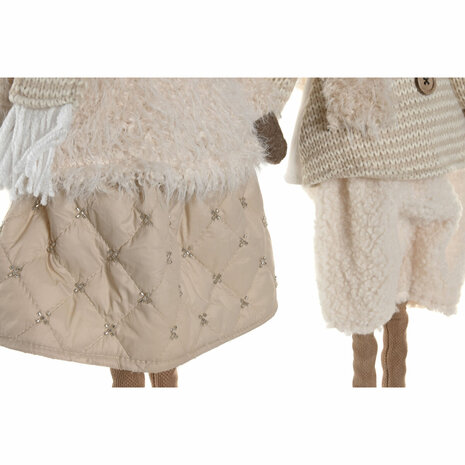 Kerstversiering Home ESPRIT Wit Beige 25 x 18 x 44 cm (2 Stuks) 3