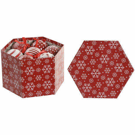 Kerstbal Home ESPRIT Wit Rood PVC (14 Onderdelen) 1
