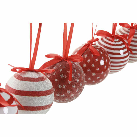 Kerstbal Home ESPRIT Wit Rood PVC (14 Onderdelen) 2