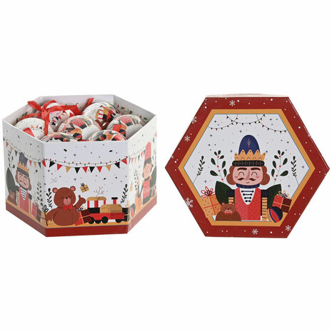 Kerstballen Home ESPRIT Wit Rood PVC Beer Notenkraker (14 Onderdelen) 1