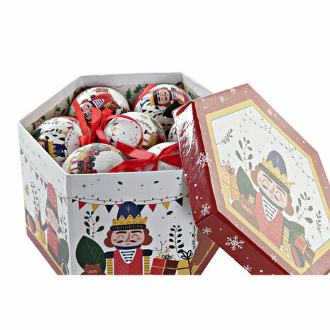 Kerstballen Home ESPRIT Wit Rood PVC Beer Notenkraker (14 Onderdelen) 3