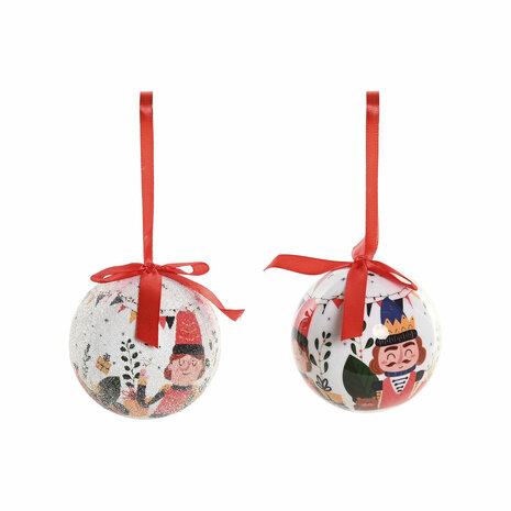 Kerstballen Home ESPRIT Wit Rood PVC Beer Notenkraker (14 Onderdelen) 4