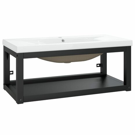 Wastafelframe met inbouwwastafel ijzer zwart 2