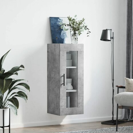 Hangkast 34,5x34x90 cm betongrijs 3