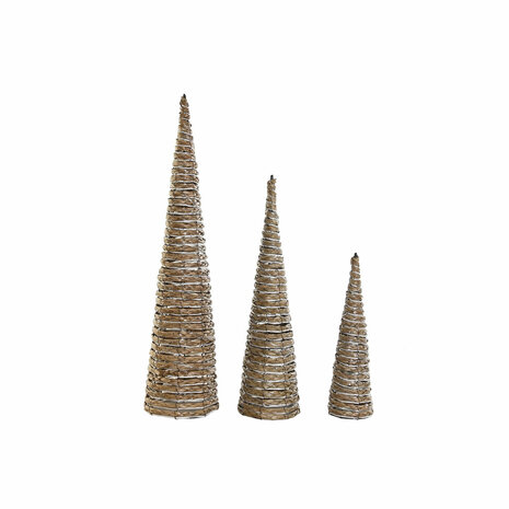 Kerstversiering DKD Home Decor Wit Natuurlijk 20 x 20 x 80 cm (3 Onderdelen) 4