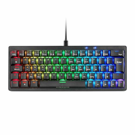 Gaming Keyboard Mars Gaming MKMINIPROBES Zwart Qwerty US 1