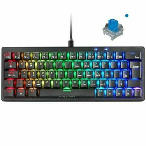 Gaming Keyboard Mars Gaming MKMINIPROBES Zwart Qwerty US 2