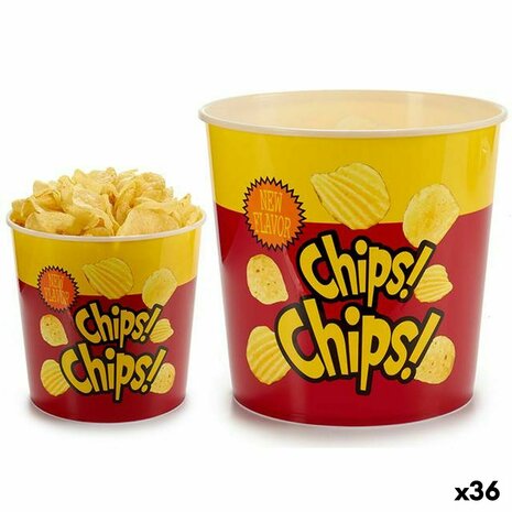 Aperitiefschaaltje Leknes Polypropyleen Afgedrukt Friet 5 L 21,5 x 20 x 21,5 cm (36 Stuks) 1
