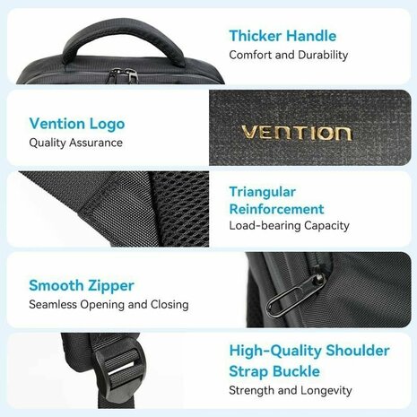Laptoptas Vention KRPB0 Zwart 3
