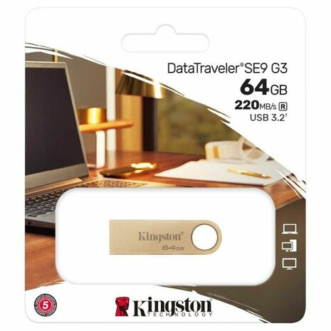 USB stick Kingston DataTraveler SE9 G3 64 GB Gouden 2