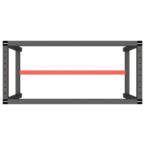 Werkbankframe 110x50x79 cm metaal matzwart en matrood 5