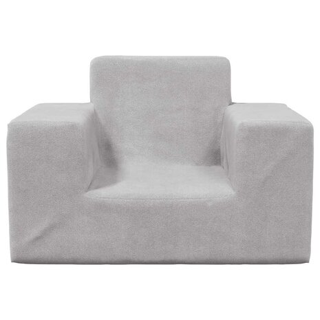 Kinderbank zacht pluche lichtgrijs 3