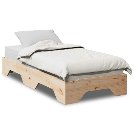 Bedframe zonder matras stapelbaar 100x200 cm massief hout 1