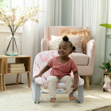 Baby wipstoel Ingenuity Grijs Roze 4