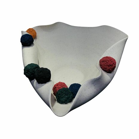 Tafeldecoratie Home ESPRIT Wit Multicolour Pompons Stads 47 X 38 X 20 CM 6