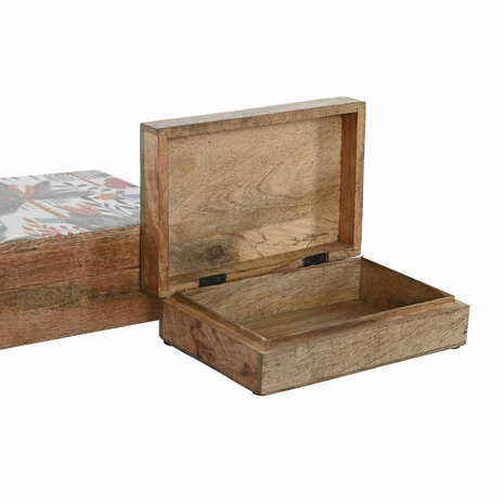 Juwelenkistje Home ESPRIT Groen Oranje Mangohout 25,5 x 18 x 8,5 cm (2 Onderdelen) 3