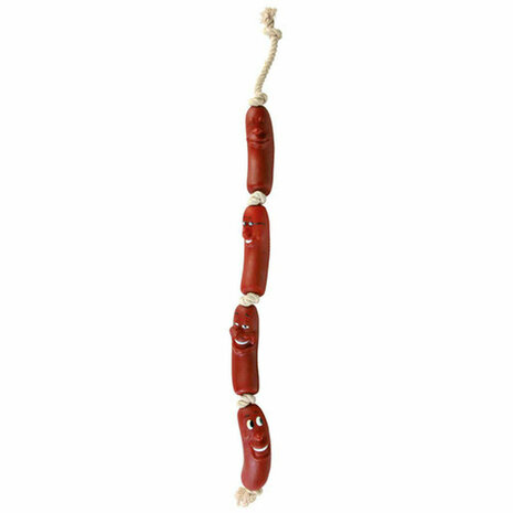 Hondenspeelgoed Trixie Sausages on a Rope 75 cm Bruin Lijmen Worsten 2