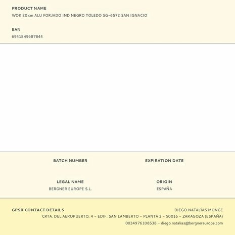 Wokpan San Ignacio toledo Zwart Gehard aluminium Ø 20 cm 3