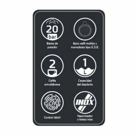 Expresso Koffiemachine Orbegozo 18309 Zwart 2