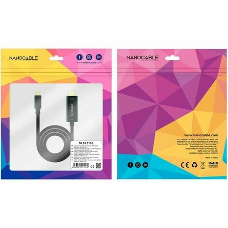 Kabel USB-C naar HDMI NANOCABLE 10.15.5135 5 m Zwart 4