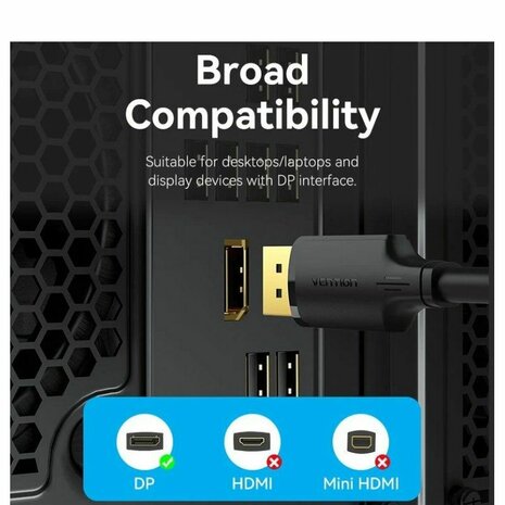 DisplayPort kabel Vention HAKBF Zwart 1 m 5