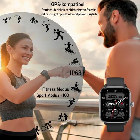 Smartwatch beafon WATCH 201 1,85" Zwart Zilverkleurig 3