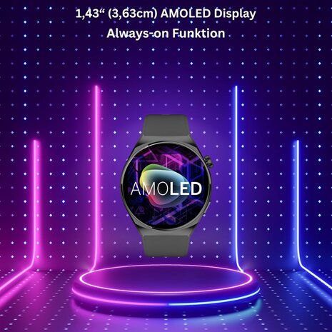 Smartwatch beafon WATCH 401 43 mm 1,43" Zwart Zilverkleurig 3