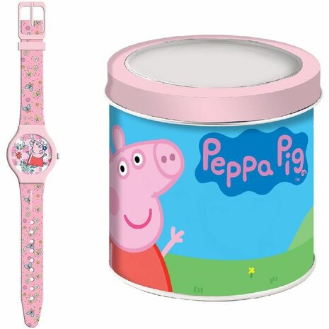 Peppa Pig PEPPA PIG - TIN BOX Ø 33 mm Kinder horloge 1