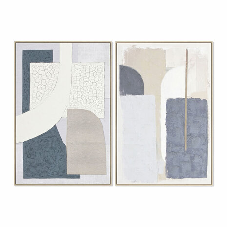 Schilderij Home ESPRIT Blauw Grijs Abstract Stads (2 Stuks) 1
