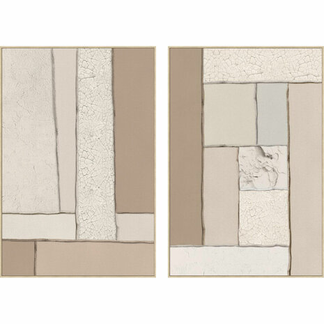 Schilderij Home ESPRIT Bruin Beige Modern Scandinavisch (2 Stuks) 1