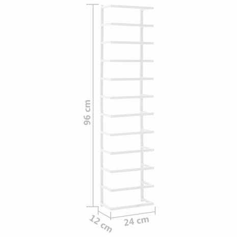 Handdoekenrek 24x12x96 cm staal wit 7